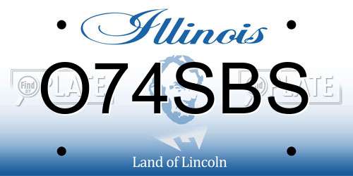 O74SBS Illinois License Plate