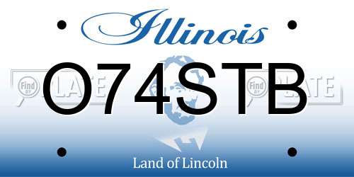 O74STB Illinois License Plate