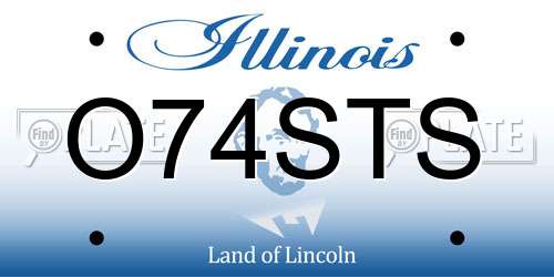 O74STS Illinois License Plate