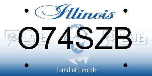 O74SZB Illinois License Plate