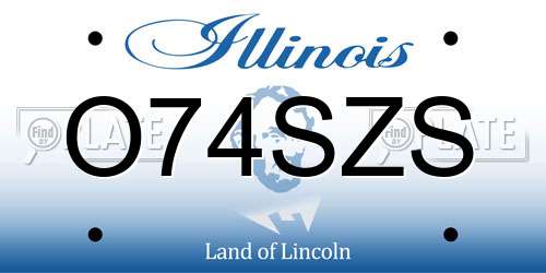 O74SZS Illinois License Plate