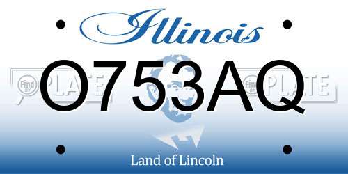 O753AQ Illinois License Plate