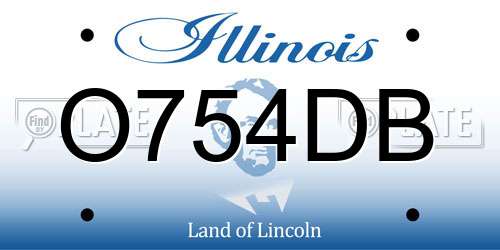 O754DB Illinois License Plate