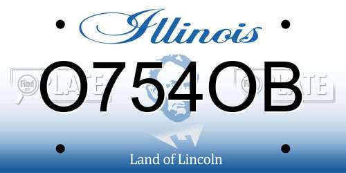 O754OB Illinois License Plate
