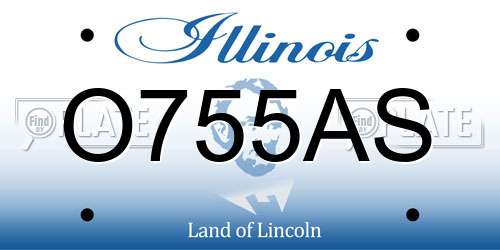 O755AS Illinois License Plate