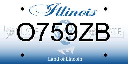 O759ZB Illinois License Plate