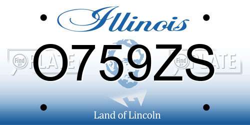 O759ZS Illinois License Plate