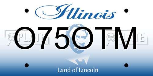 O75OTM Illinois License Plate