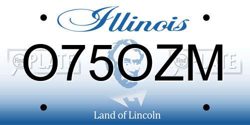 O75OZM Illinois License Plate