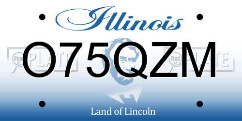 O75QZM Illinois License Plate