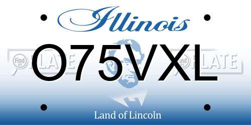 O75VXL Illinois License Plate