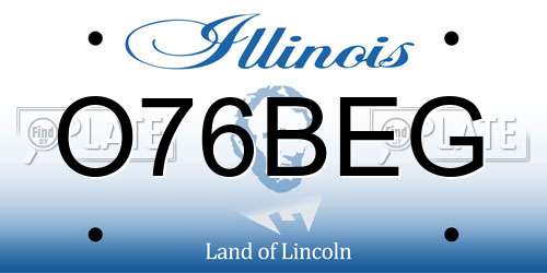O76BEG Illinois License Plate