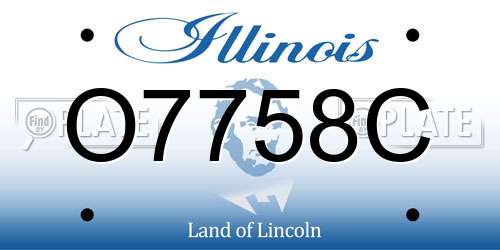 O7758C Illinois License Plate