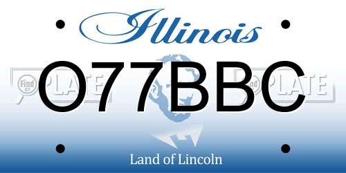 O77BBC Illinois License Plate