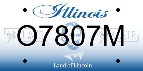 O7807M Illinois License Plate