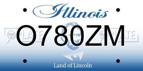 O780ZM Illinois License Plate