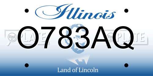 O783AQ Illinois License Plate
