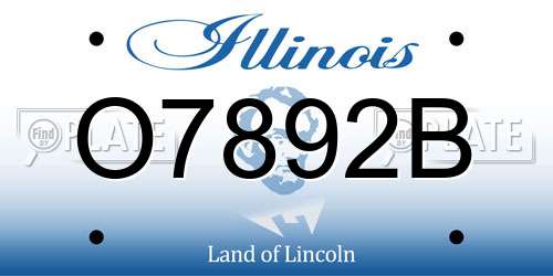 O7892B Illinois License Plate