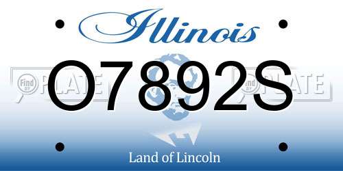 O7892S Illinois License Plate