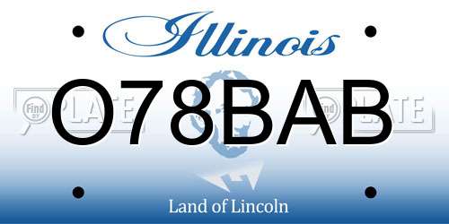 O78BAB Illinois License Plate