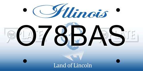 O78BAS Illinois License Plate