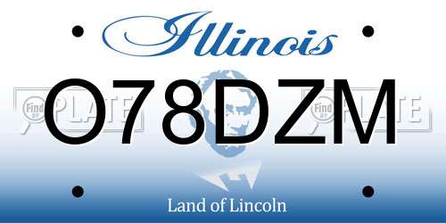 O78DZM Illinois License Plate