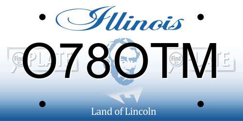 O78OTM Illinois License Plate