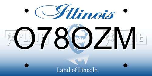 O78OZM Illinois License Plate
