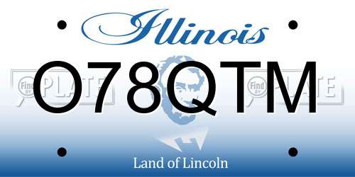 O78QTM Illinois License Plate