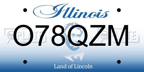 O78QZM Illinois License Plate