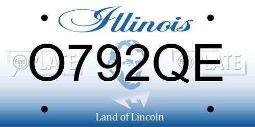 O792QE Illinois License Plate