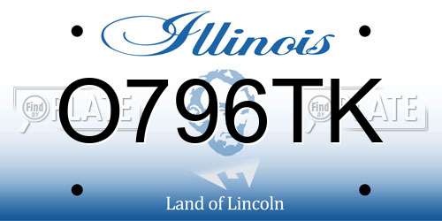 O796TK Illinois License Plate