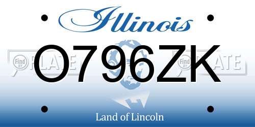 O796ZK Illinois License Plate