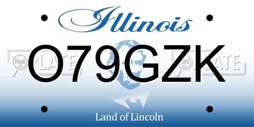 O79GZK Illinois License Plate