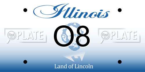 O8 Illinois License Plate