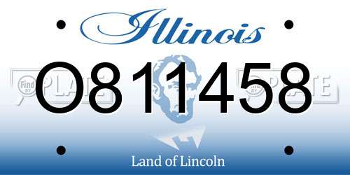 O811458 Illinois License Plate