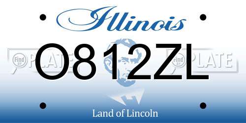O812ZL Illinois License Plate