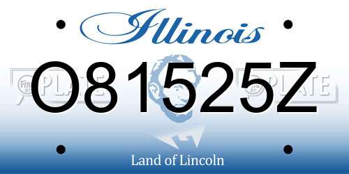 O81525Z Illinois License Plate