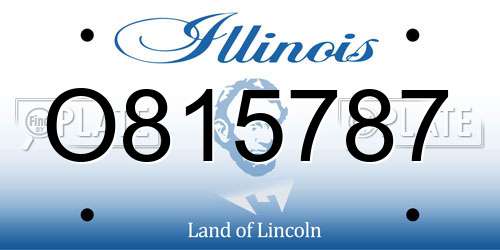 O815787 Illinois License Plate