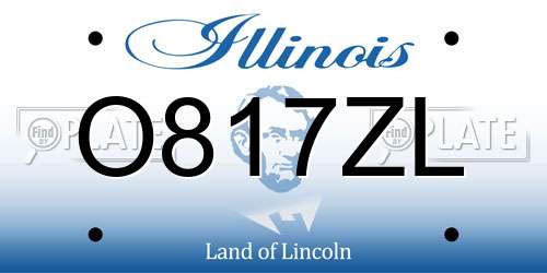 O817ZL Illinois License Plate