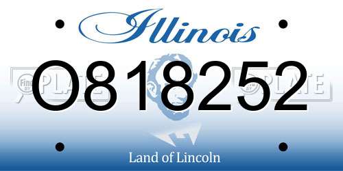 O818252 Illinois License Plate
