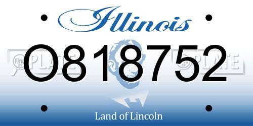 O818752 Illinois License Plate
