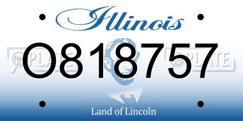 O818757 Illinois License Plate
