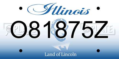 O81875Z Illinois License Plate