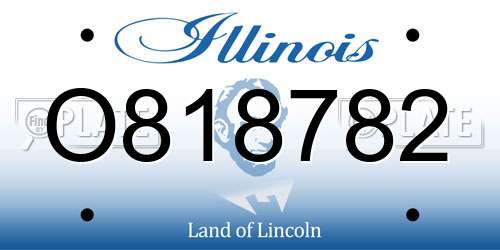 O818782 Illinois License Plate