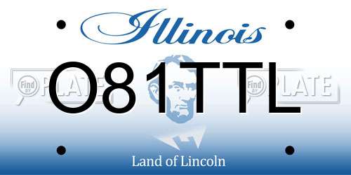 O81TTL Illinois License Plate