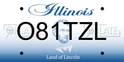 O81TZL Illinois License Plate