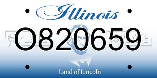 O820659 Illinois License Plate