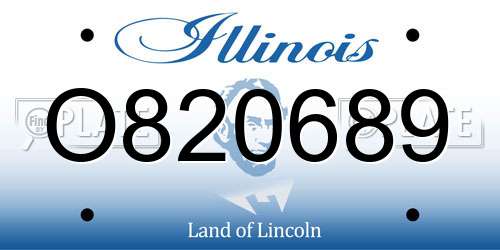 O820689 Illinois License Plate