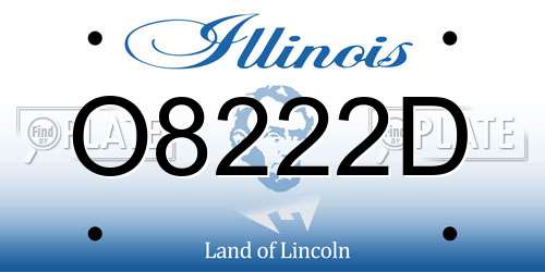 O8222D Illinois License Plate